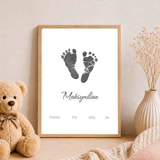 Personalizowana Metryczka z Odciskiem - Minimalistyczna