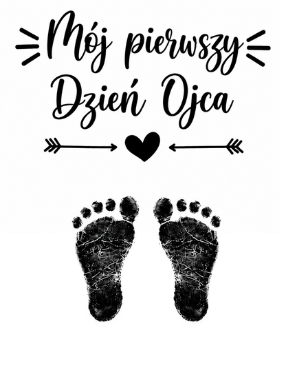 Beztuszowy zestaw do odcisków stóp dziecka Mój Pierwszy Dzień Ojca – prezent dla taty