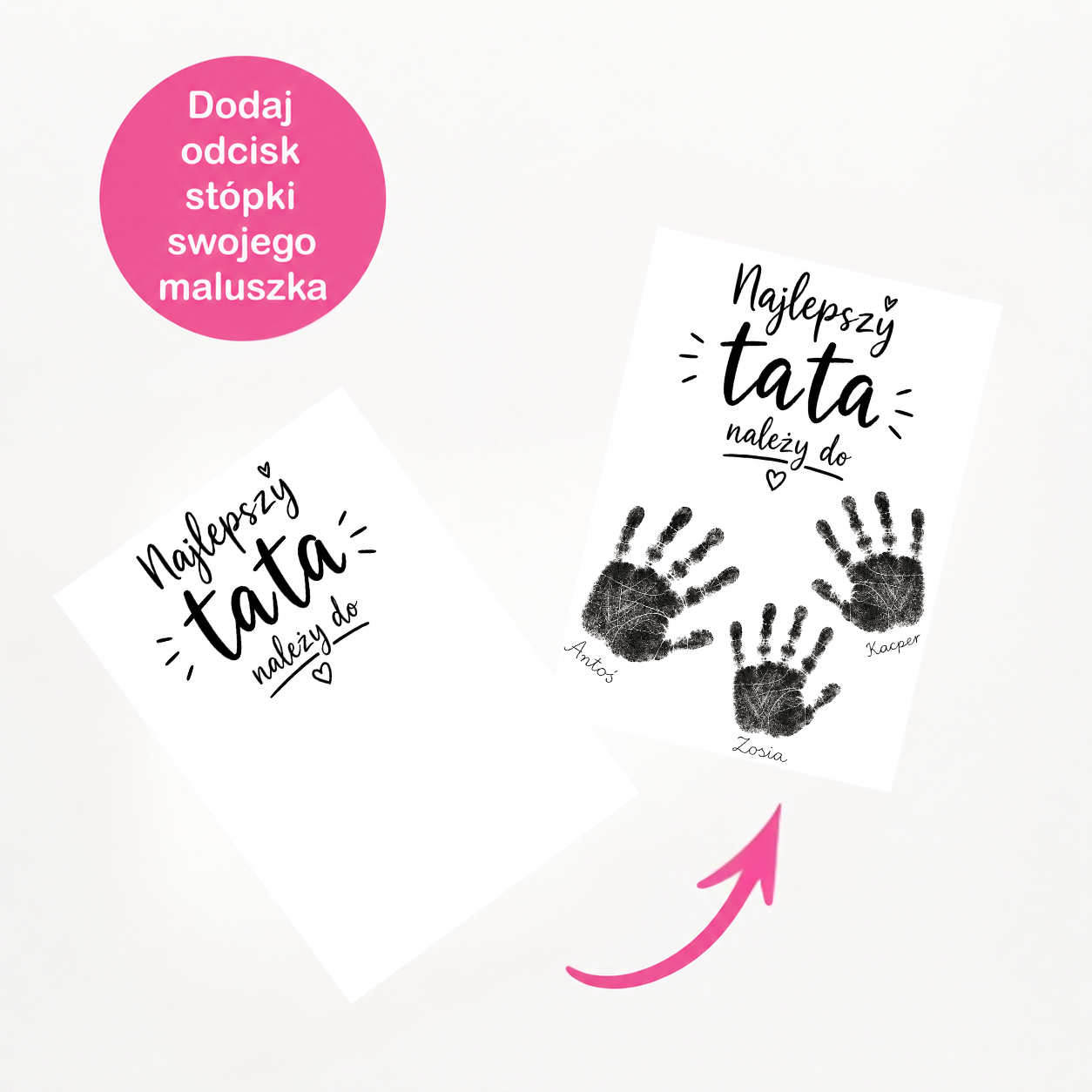 Odcisk stópki niemowlaka Najlepszy Tata — pamiątka dla taty od dziecka