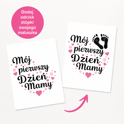Zestaw do odcisków stópki Mój Pierwszy Dzień Mamy — Memolo prezent