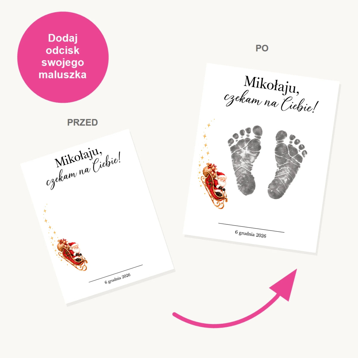 Zestaw do Odcisków 10 — przed i po wykonaniu odcisku