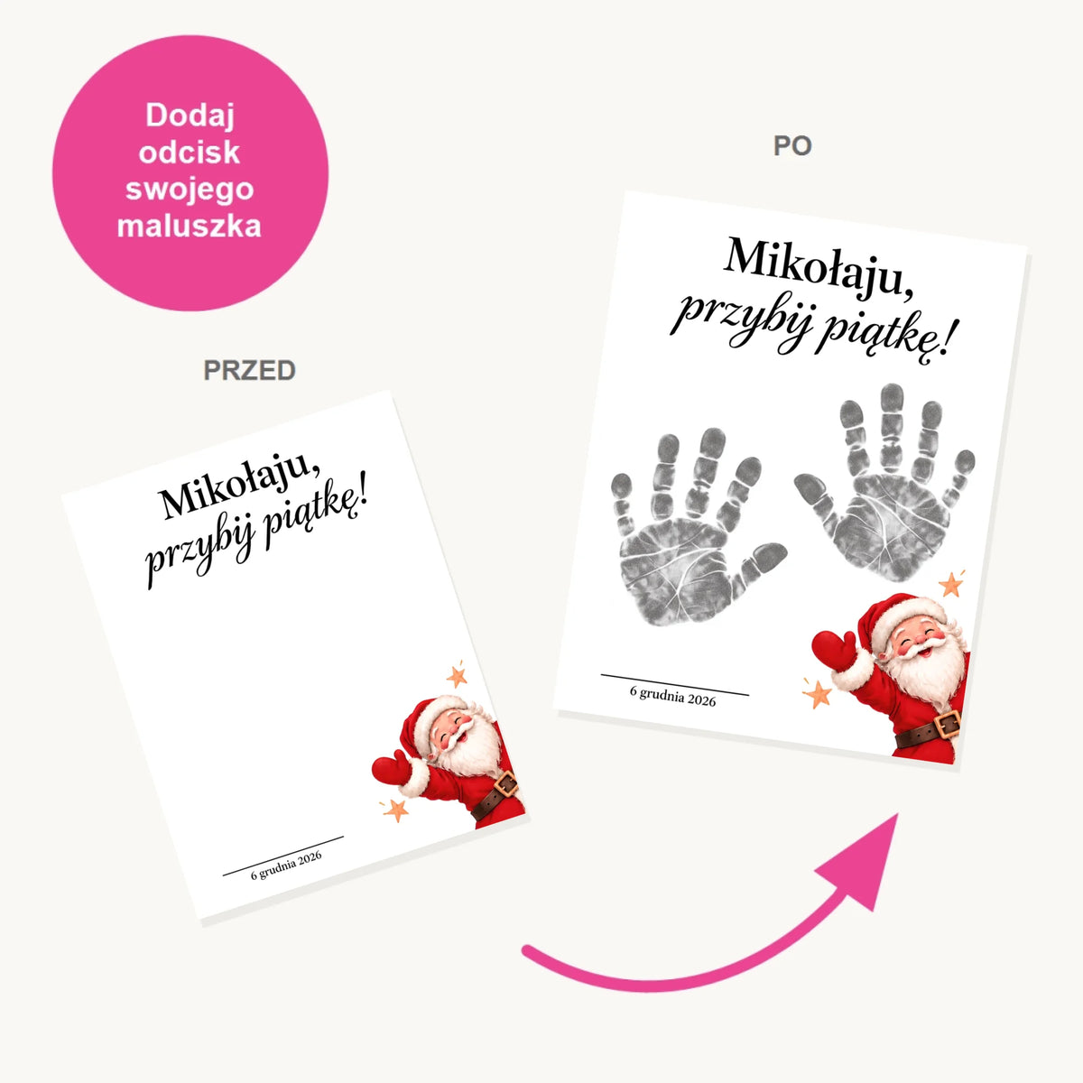 Zestaw do Odcisków 13 — przed i po wykonaniu odcisku