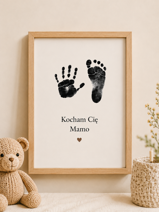 Zestaw do odcisków Kocham Cię Mamo — prezent na Dzień Mamy od niemowlaka