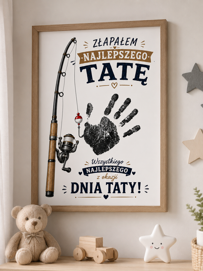 Beztuszowy zestaw do odcisków Złapałem Najlepszego Tatę — prezent na Dzień Ojca