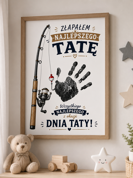 Beztuszowy zestaw do odcisków Złapałem Najlepszego Tatę — prezent na Dzień Ojca