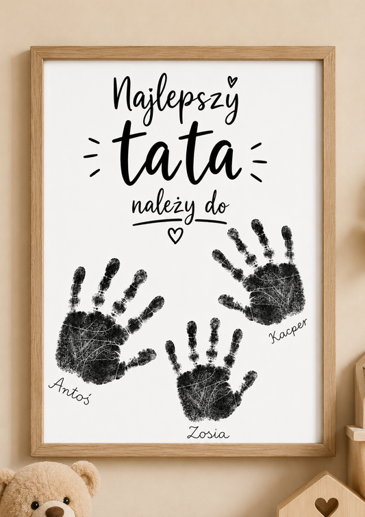 Zestaw do odcisków Najlepszy Tata — beztuszowy prezent na Dzień Ojca