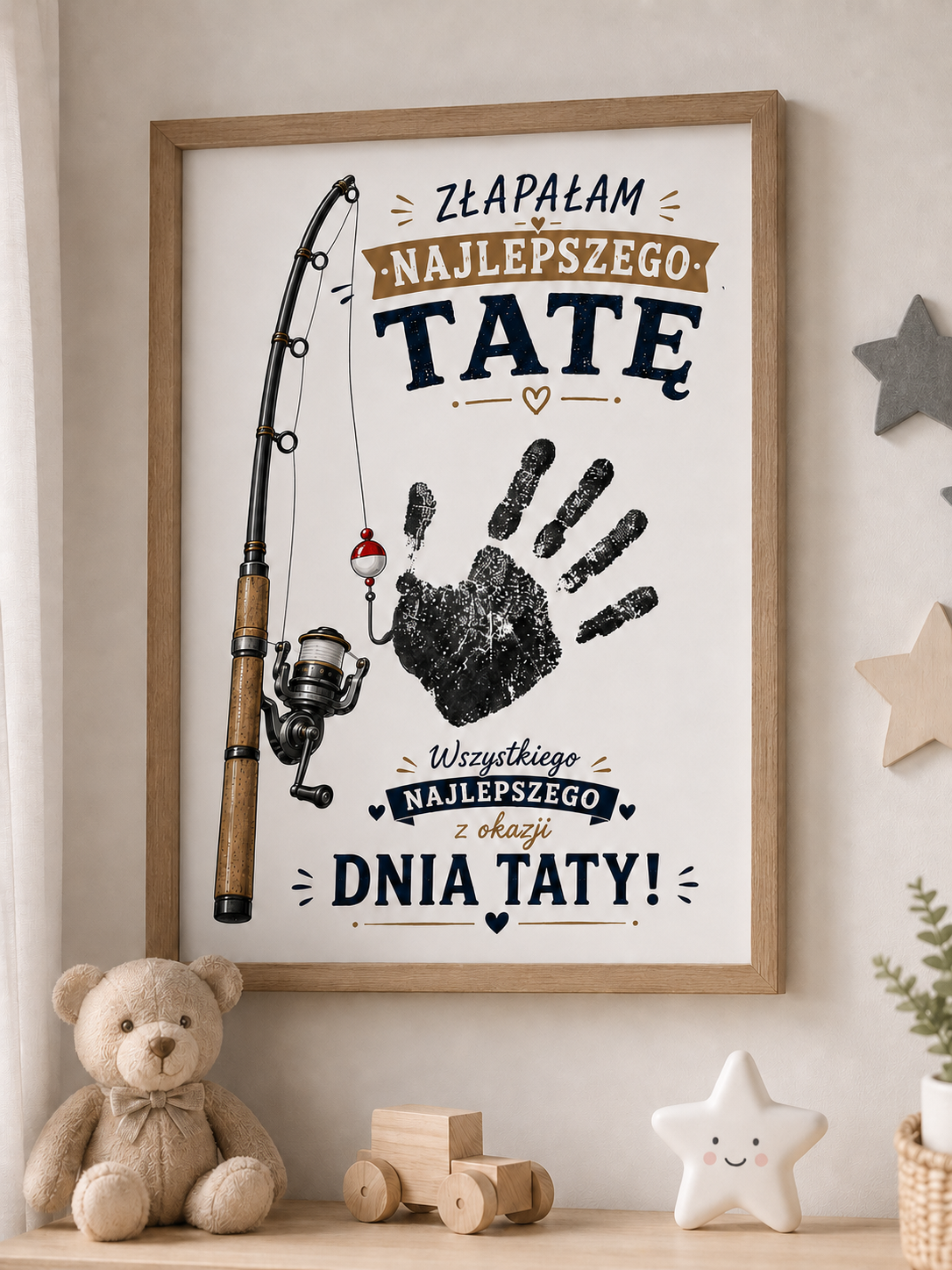 Zestaw do odcisków Złapałam Najlepszego Tatę — prezent na Dzień Ojca