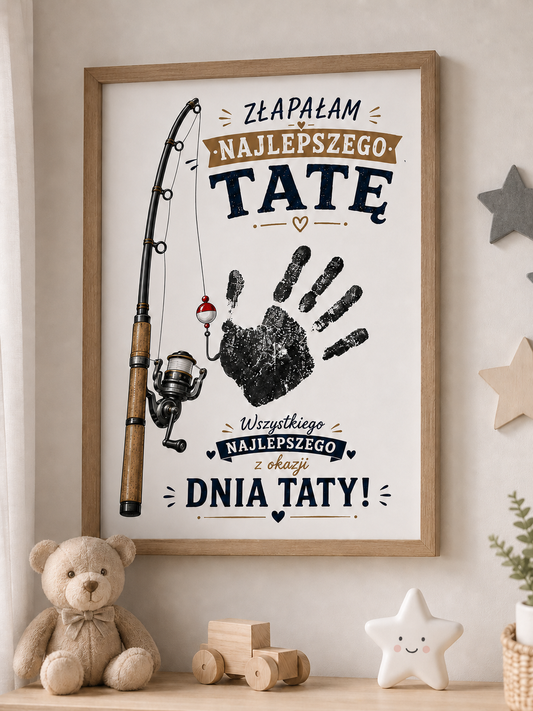 Zestaw do odcisków Złapałam Najlepszego Tatę — prezent na Dzień Ojca