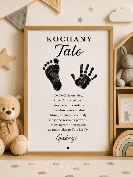 Beztuszowy zestaw do odcisków Kochany Tato — prezent na Dzień Ojca od niemowlaka