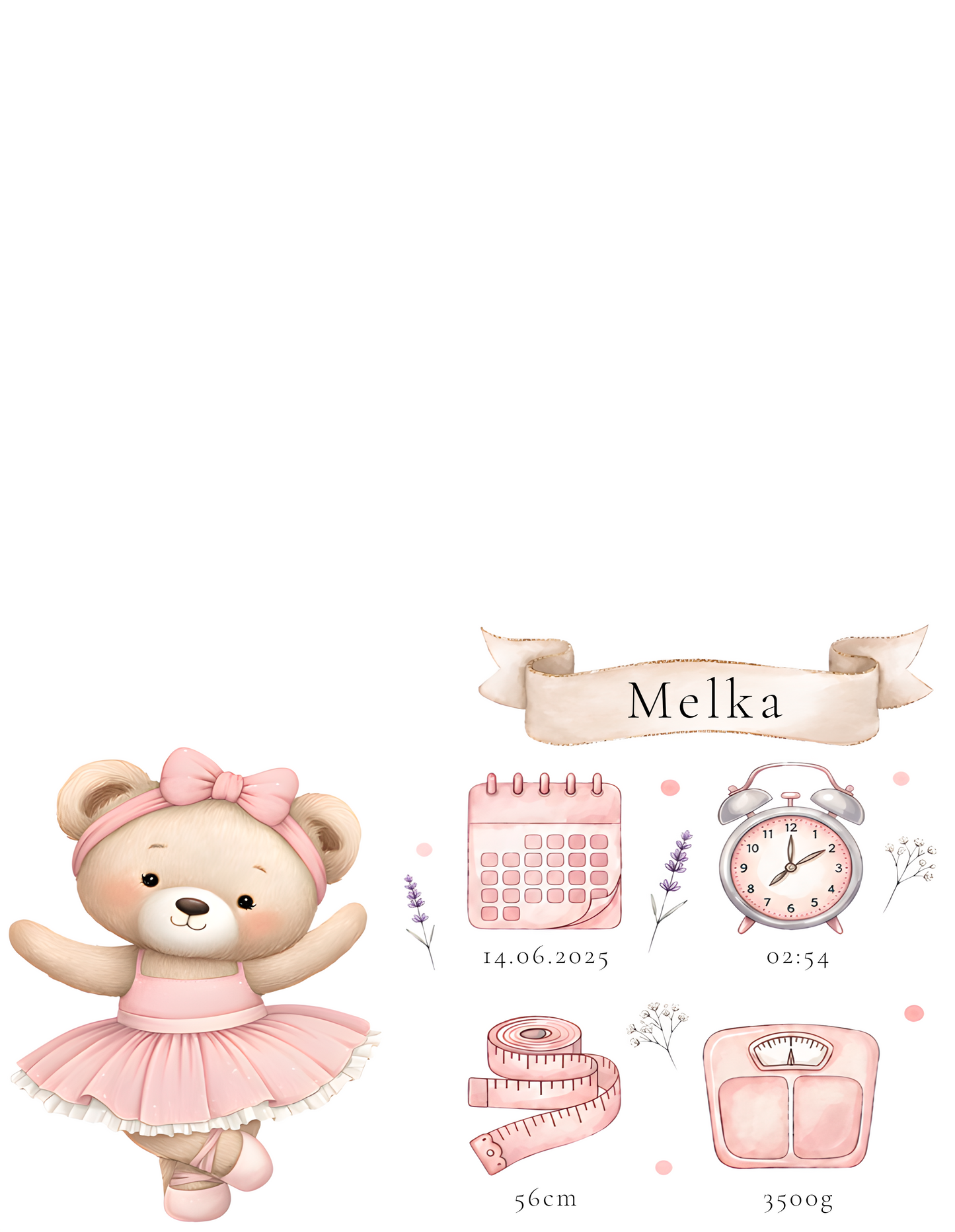 Metryczka dla dziewczynki